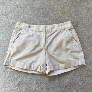 J. Crew Classic Khaki Cuffed Shorts Lightweight Cotton Size 2